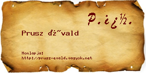 Prusz Évald névjegykártya